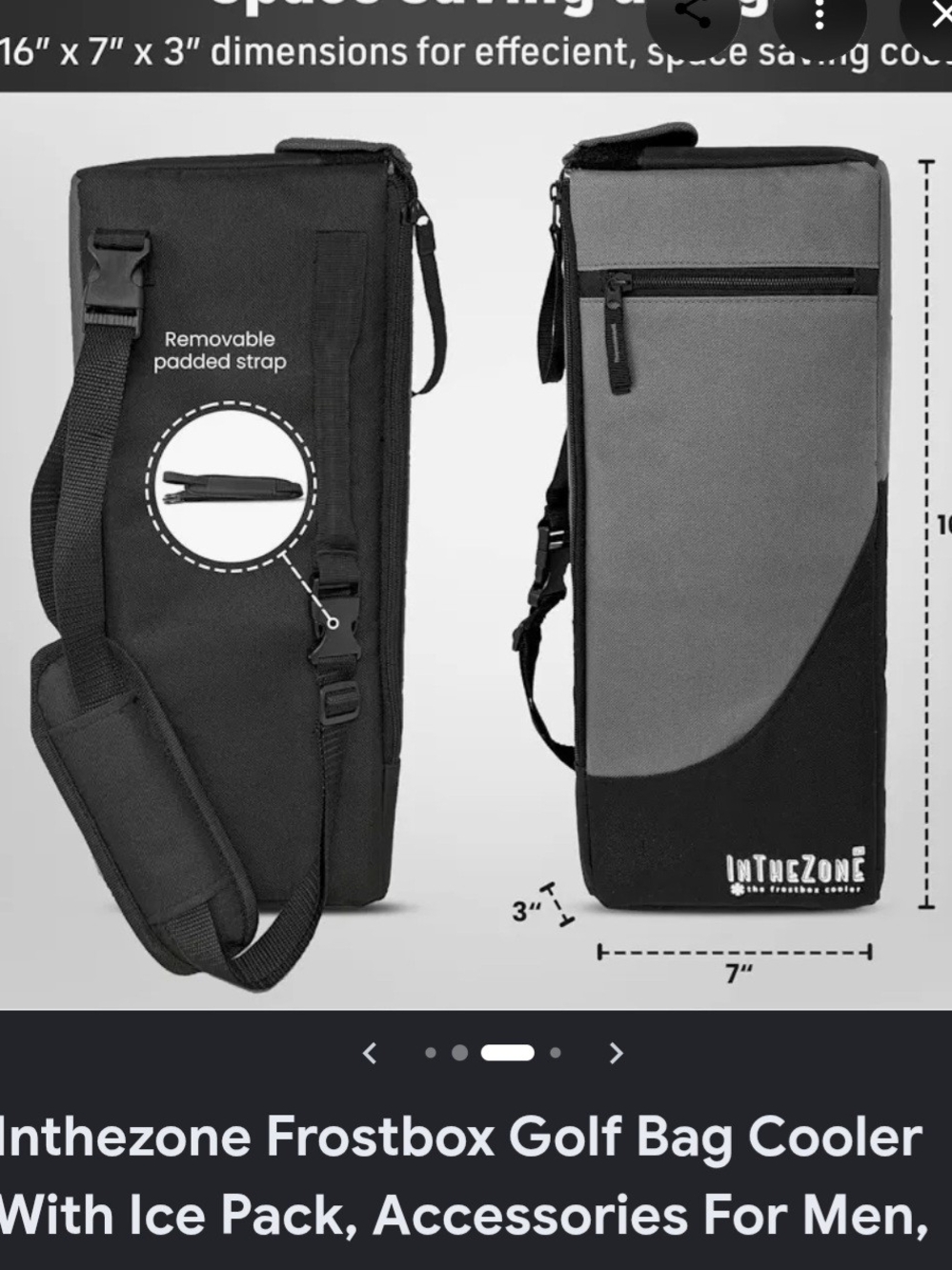 Men’s Golf Bag Cooler - Black and Gray in the zone Frostbox Cooler